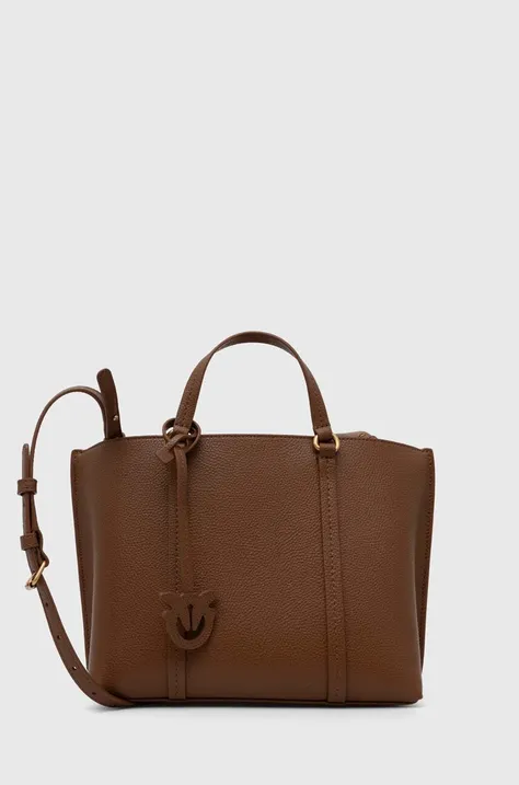 Кожаная сумочка Pinko цвет коричневый