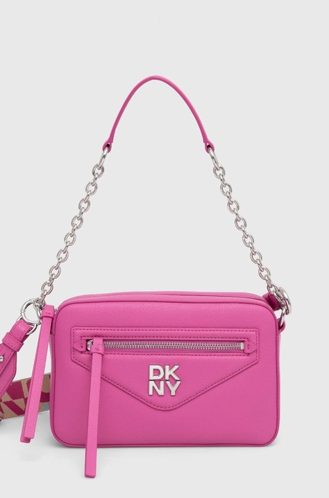 Dkny borsa a mano in pelle colore rosa