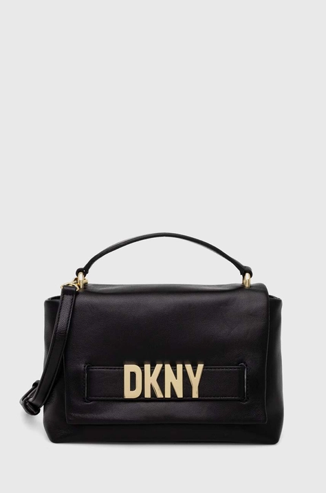 Кожена чанта Dkny в черно R41NRC78