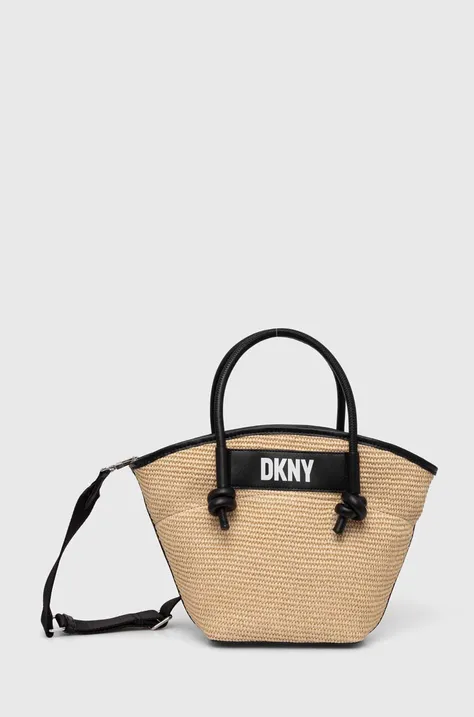 Τσάντα DKNY χρώμα: μπεζ, R41EDC87