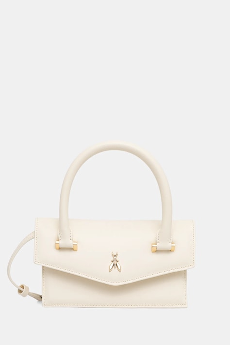 Usnjena torbica Patrizia Pepe bela barva