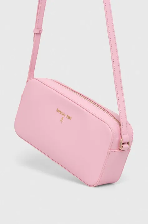 Usnjena torbica Patrizia Pepe roza barva
