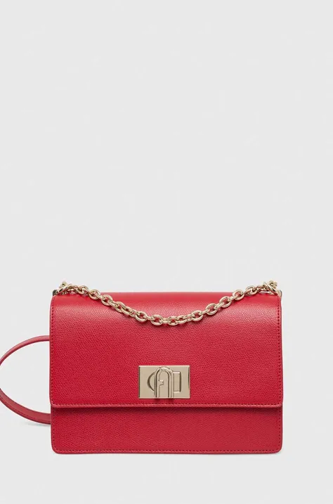 Δερμάτινη τσάντα Furla 1927 χρώμα: κόκκινο