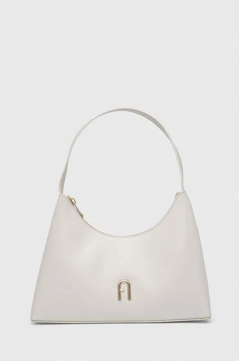 Δερμάτινη τσάντα Furla χρώμα: άσπρο