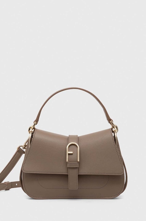 Furla poseta de piele culoarea bej