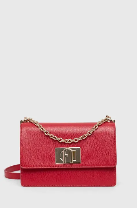 Кожена чанта Furla 1927 в червено