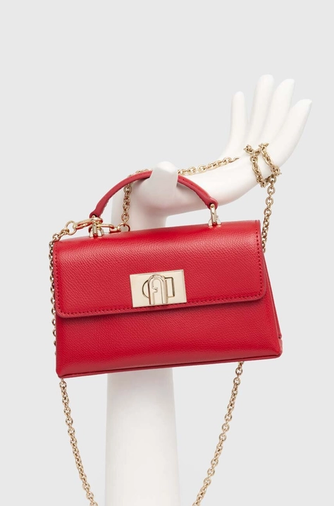 Furla borsa a mano in pelle colore rosso