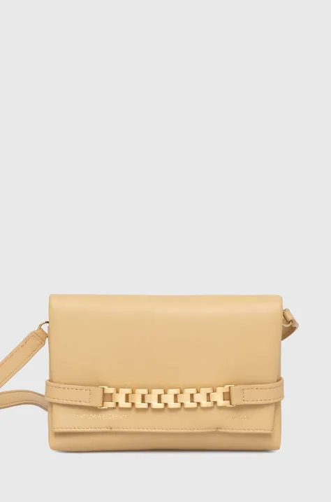 Usnjena torbica Victoria Beckham rumena barva