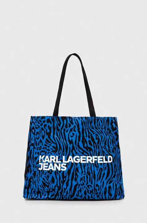 Bavlnená taška Karl Lagerfeld Jeans tmavomodrá farba