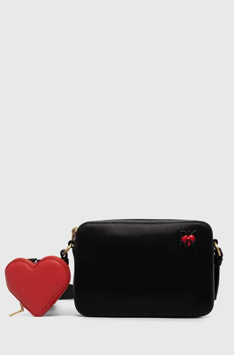 Kožená kabelka Dkny HEART OF NY černá barva, R41EZE98