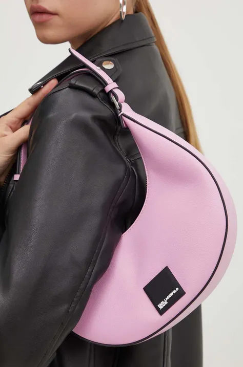 Τσάντα Karl Lagerfeld Jeans χρώμα: ροζ