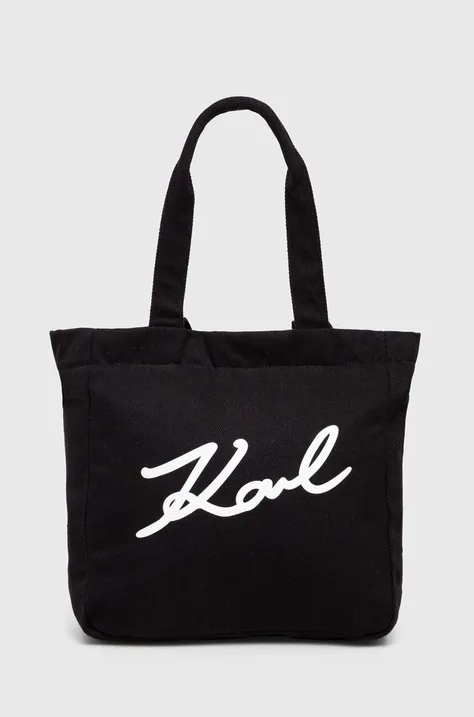 Pamučna torba Karl Lagerfeld boja: crna