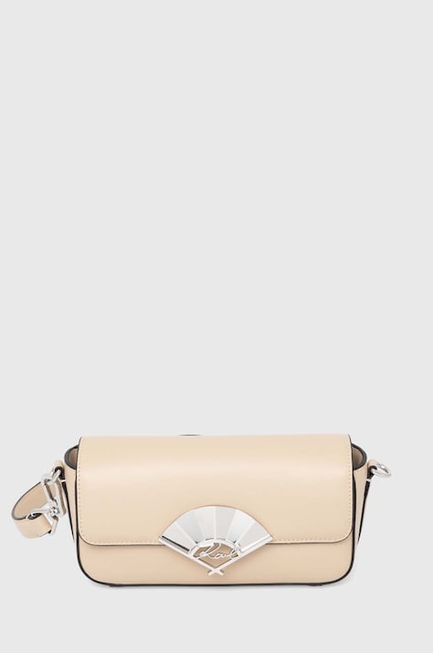 Кожена чанта Karl Lagerfeld в червено