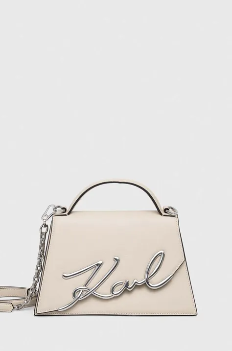 Кожаная сумочка Karl Lagerfeld цвет бежевый
