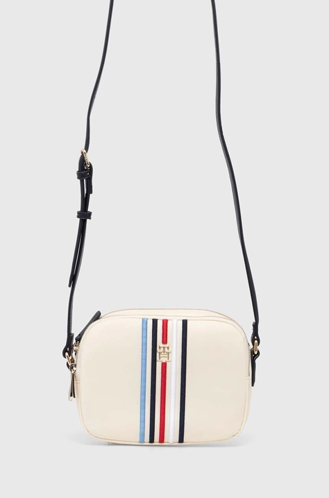 Kabelka Tommy Hilfiger béžová farba, AW0AW15985