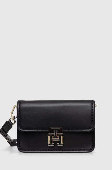 Шкіряна сумочка Tommy Hilfiger колір чорний AW0AW15997