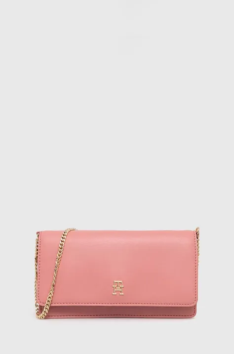 Τσάντα Tommy Hilfiger χρώμα: ροζ, AW0AW16109