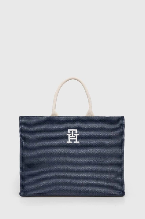 Torba za plažu Tommy Hilfiger boja: tamno plava, AW0AW16410