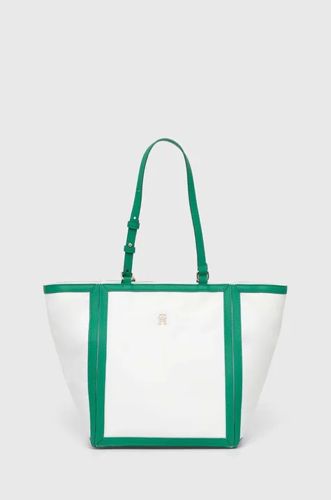 Τσάντα Tommy Hilfiger χρώμα: πράσινο, AW0AW16415