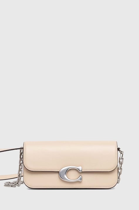 Coach poseta de piele LUX IDOL culoarea negru