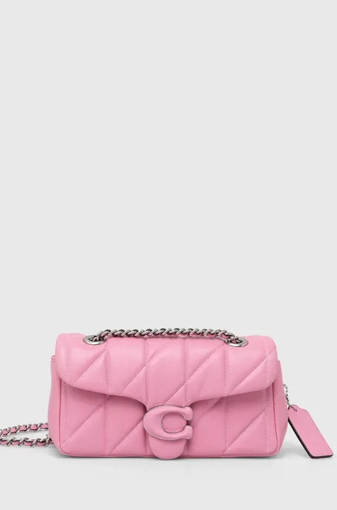 Шкіряна сумочка Coach Tabby колір рожевий