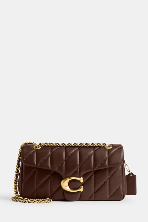 Coach geantă de piele Tabby Shoulder Bag 26 With Pillow Quilting culoarea maro