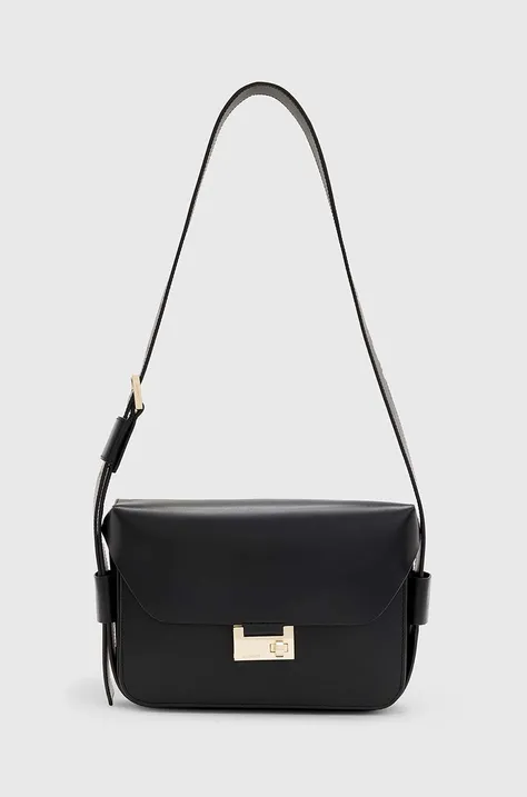 Δερμάτινη τσάντα AllSaints Etienne χρώμα: μαύρο