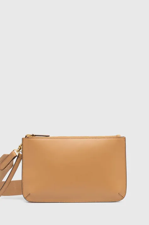 Шкіряна сумочка Lauren Ralph Lauren колір бежевий 431920066