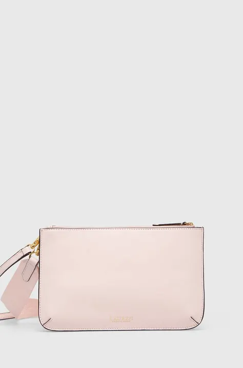 Kožna torba Lauren Ralph Lauren boja: ružičasta, 431920066