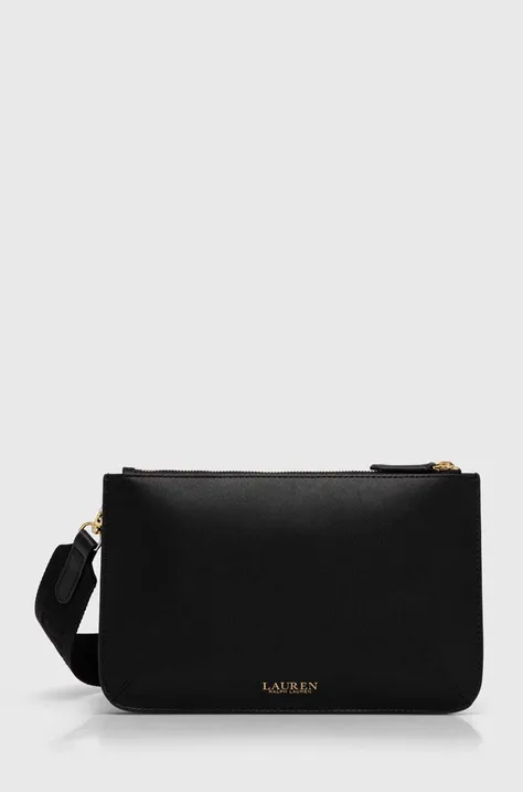 Lauren Ralph Lauren bőr táska fekete, 431920066