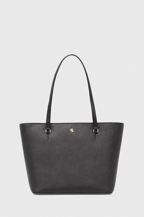 Lauren Ralph Lauren poseta de piele culoarea negru, 431924351