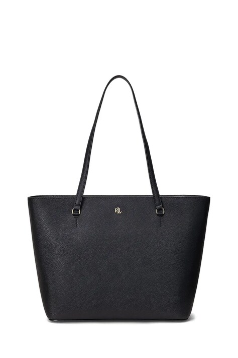 Lauren Ralph Lauren shopper γυναικεία δερμάτινη μαύρη 431924351