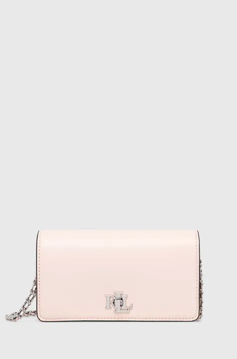 Lauren Ralph Lauren torebka skórzana kolor różowy 432935226
