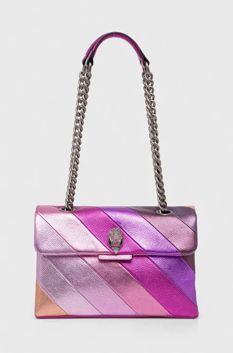 Kožená kabelka Kurt Geiger London růžová barva