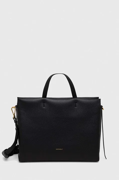 Шкіряна сумочка Coccinelle колір чорний