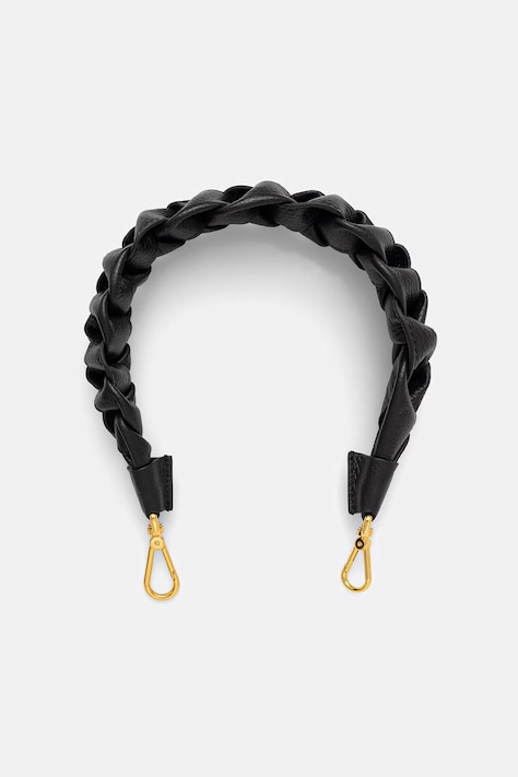 Coccinelle pasek do torebki skórzany kolor czarny