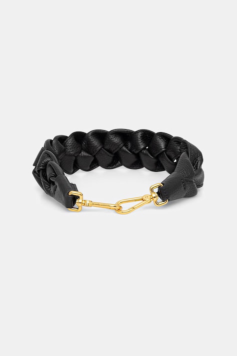 Coccinelle pasek do torebki skórzany kolor czarny