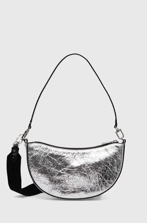 Kožená kabelka IRO stříbrná barva