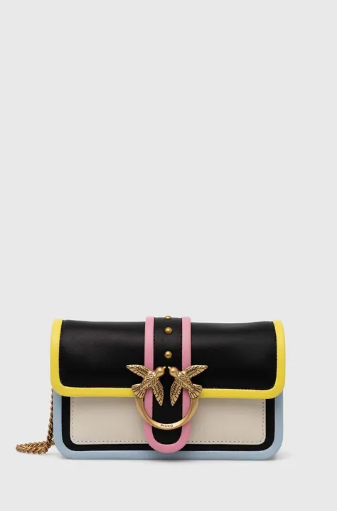 Δερμάτινη τσάντα Pinko χρώμα: μαύρο, 100061 A1K1
