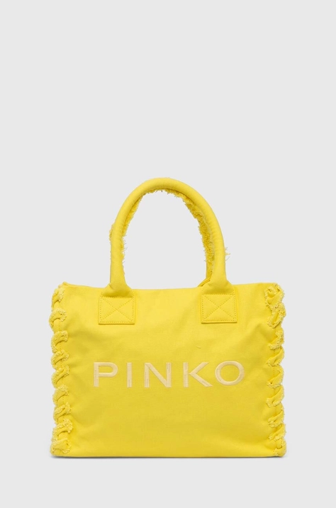 Pinko geanta de bumbac culoarea galben, 100782 A1WQ