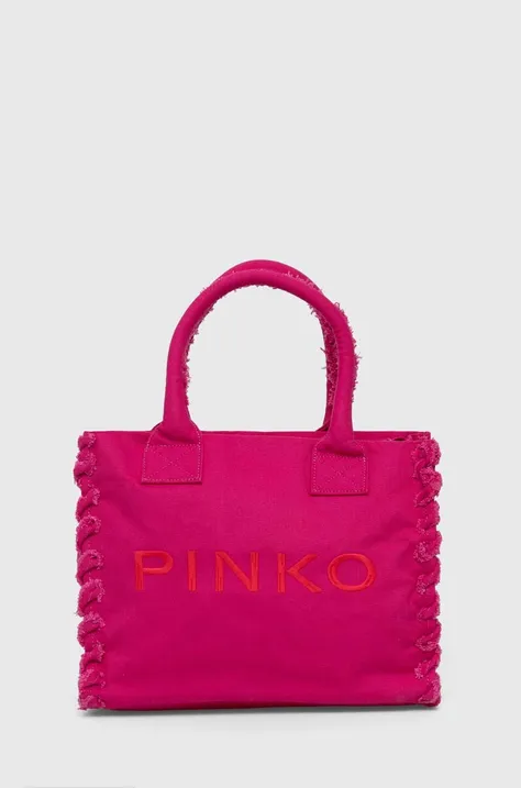 Βαμβακερή τσάντα Pinko χρώμα: ροζ, 100782 A1WQ
