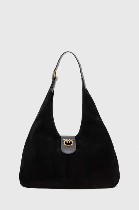 Semišová kabelka Pinko čierna farba, 102785 A0YG