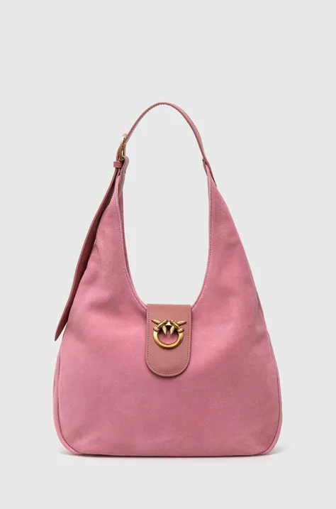 Pinko torebka zamszowa kolor różowy 103275 A0YG