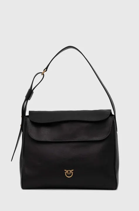 Δερμάτινη τσάντα Pinko χρώμα: μαύρο, 101705 A0QO
