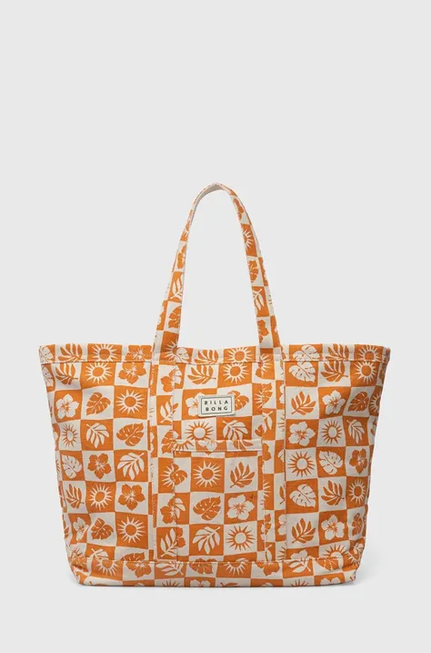Хлопковая сумка Billabong цвет оранжевый