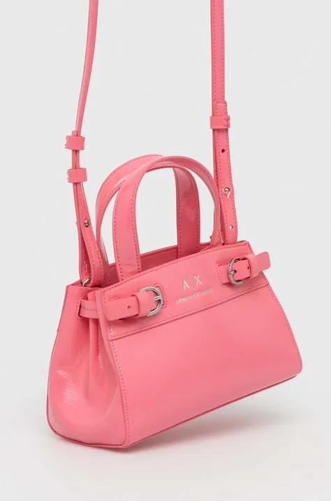 Τσάντα Armani Exchange χρώμα: ροζ