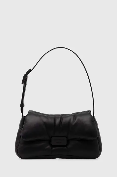 Δερμάτινη τσάντα Emporio Armani χρώμα: μαύρο