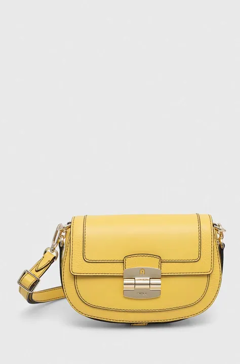 Кожаная сумочка Furla цвет жёлтый