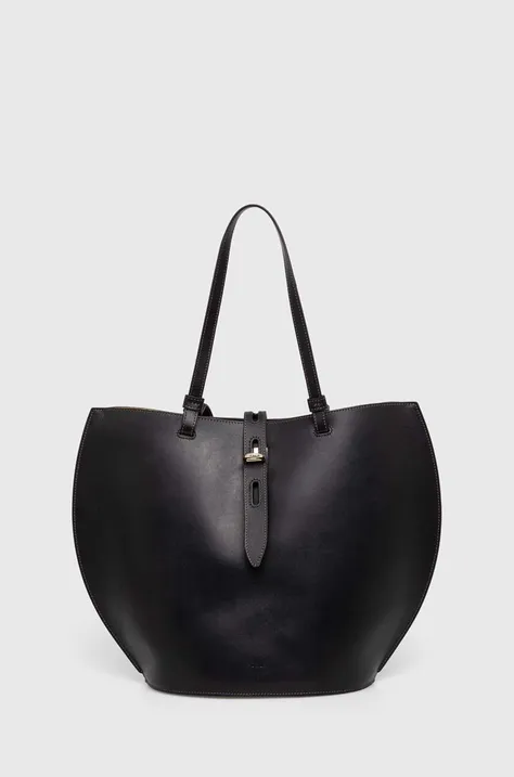 Kožená kabelka Furla černá barva
