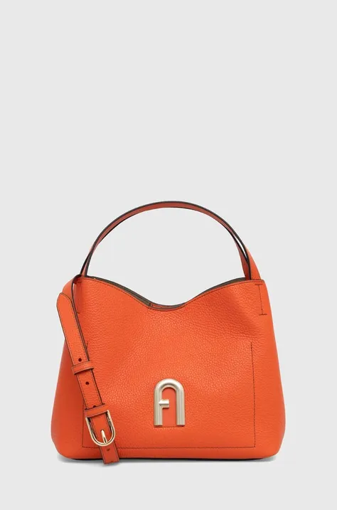 Δερμάτινη τσάντα Furla χρώμα: πορτοκαλί
